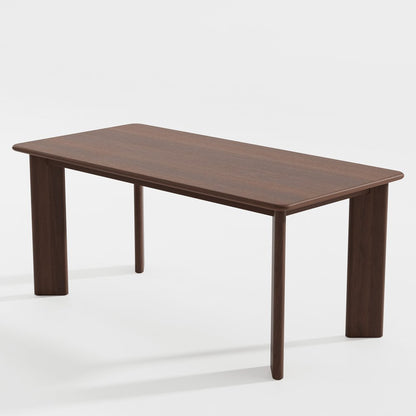 66" Black Solid Wood Dining Table