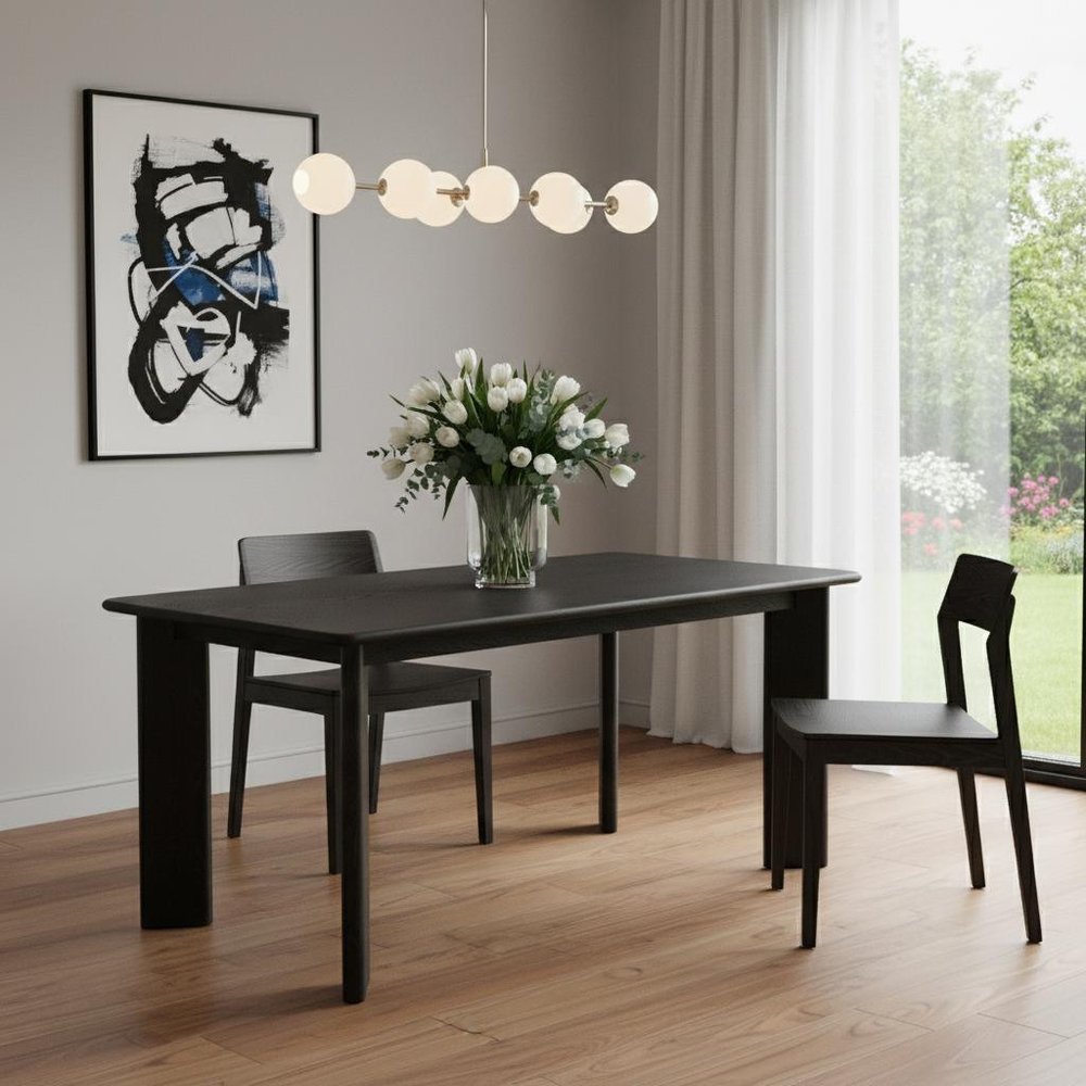 66" Brown Solid Wood Dining Table — view 11
