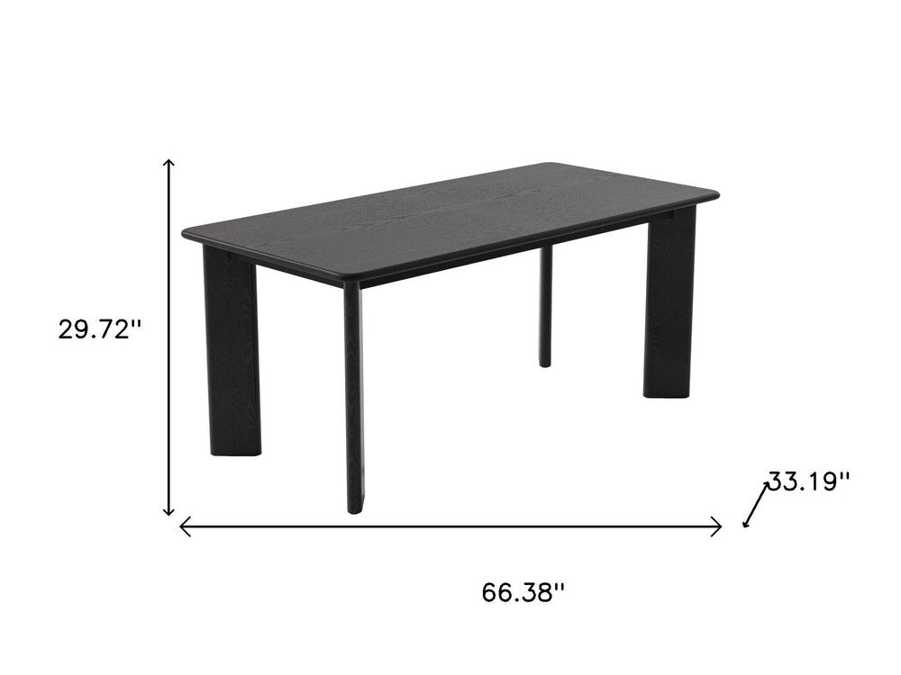 66" Black Solid Wood Dining Table — view 12
