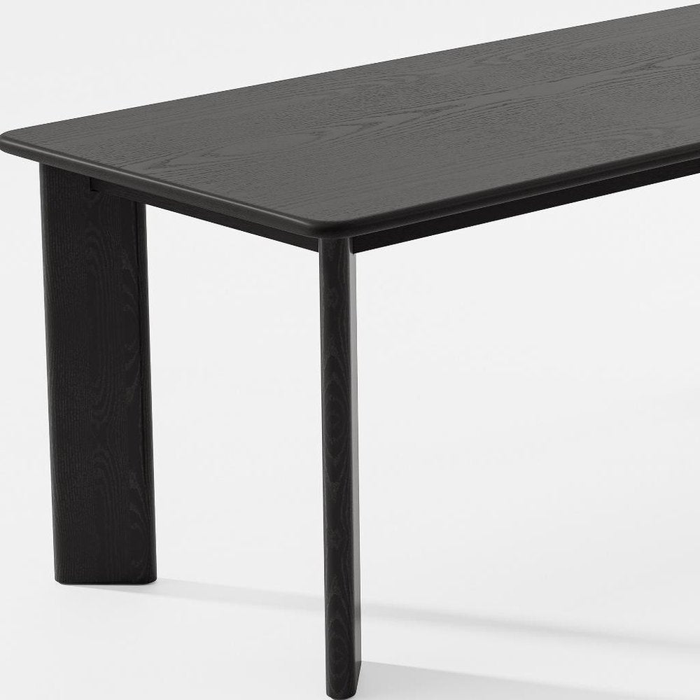 66" Black Solid Wood Dining Table — view 9