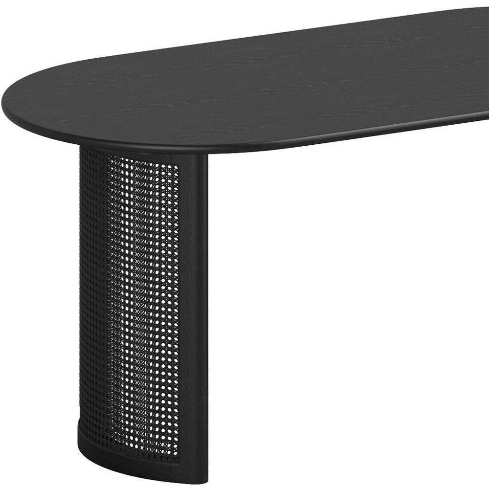 66" Black Solid Wood Double Pedestal Base Oval Dining Table HomeRoots