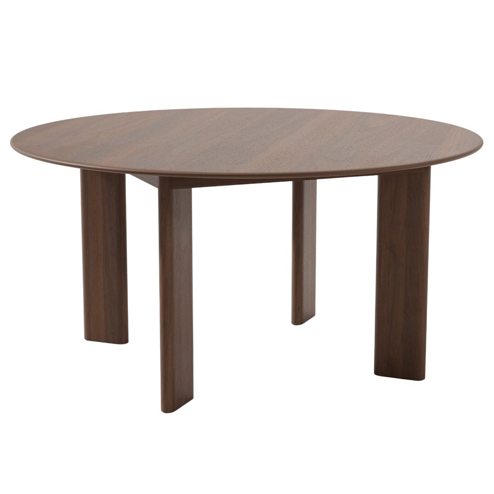 59" Brown Solid Wood Round Top Dining Table HomeRoots