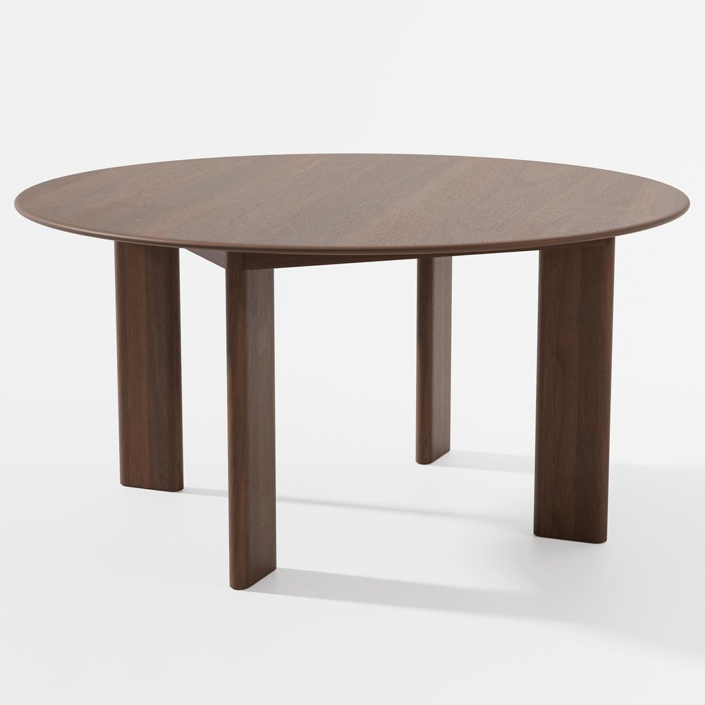 59" Brown Solid Wood Round Top Dining Table HomeRoots