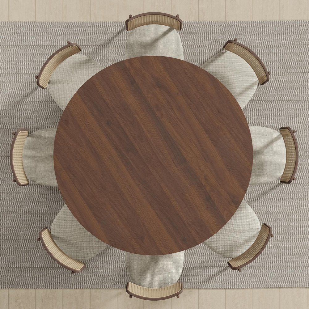 59" Brown Solid Wood Round Top Dining Table HomeRoots