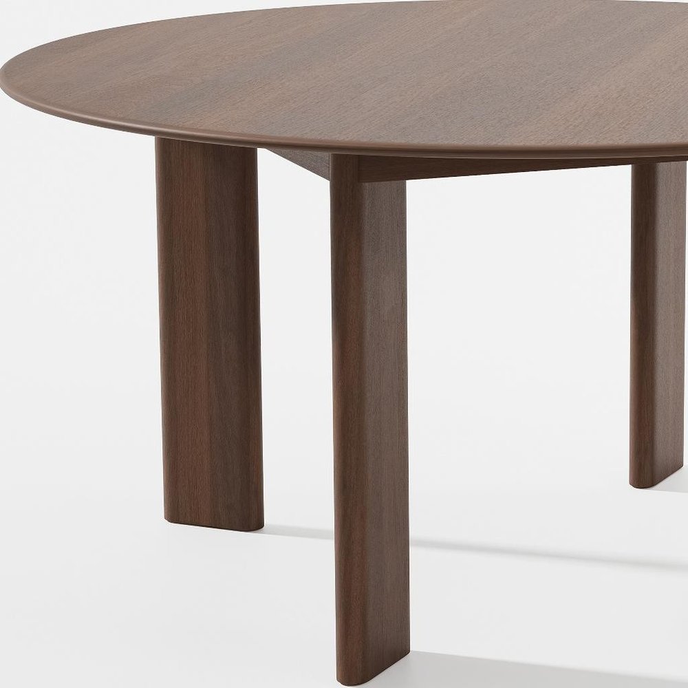 59" Brown Solid Wood Round Top Dining Table HomeRoots