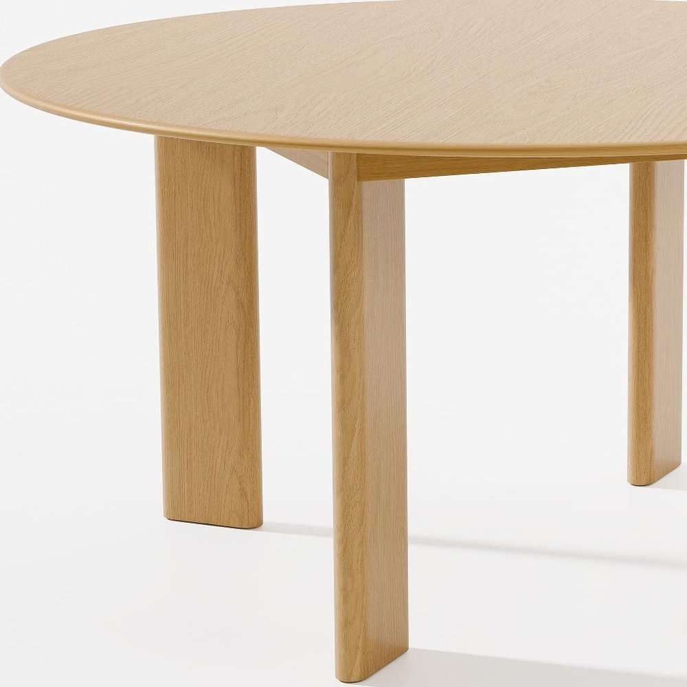 59" Natural Solid Wood Round Top Dining Table HomeRoots
