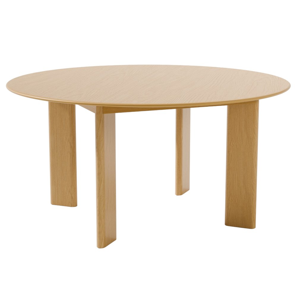 59" Natural Solid Wood Round Top Dining Table HomeRoots