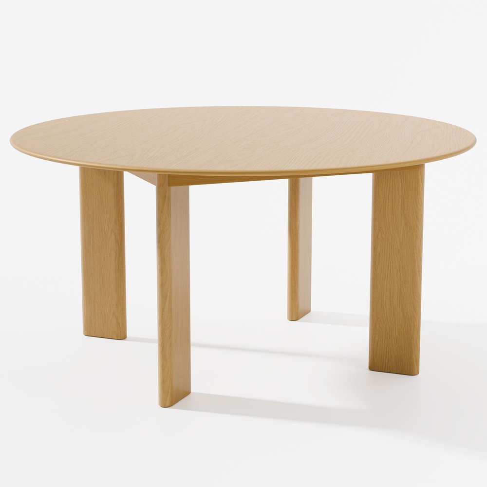 59" Natural Solid Wood Round Top Dining Table HomeRoots