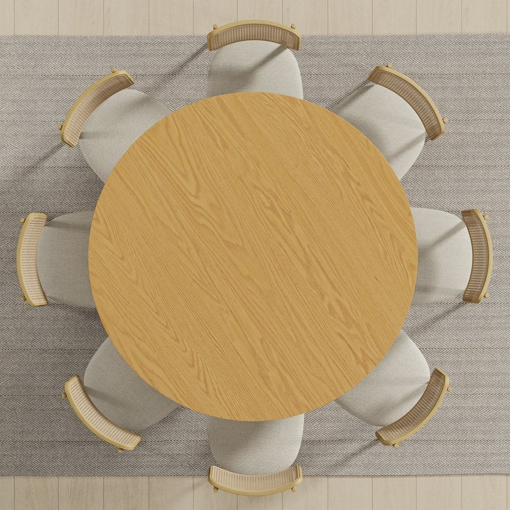 59" Natural Solid Wood Round Top Dining Table HomeRoots