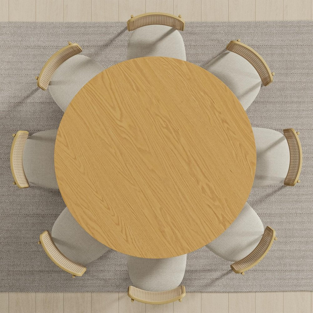59" Natural Solid Wood Round Top Dining Table HomeRoots