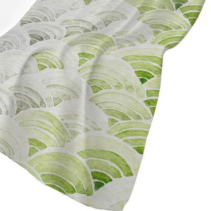 50" X 70" Green Ivory And Gray Coastal Seashell Polyester Woven Plush Throw Blanket HomeRoots