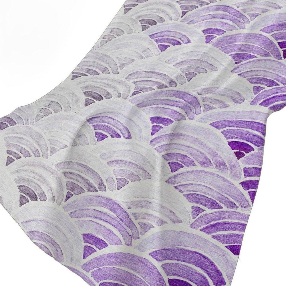 50" X 70" Purple And Ivory Coastal Seashell Polyester Woven Plush Throw Blanket HomeRoots