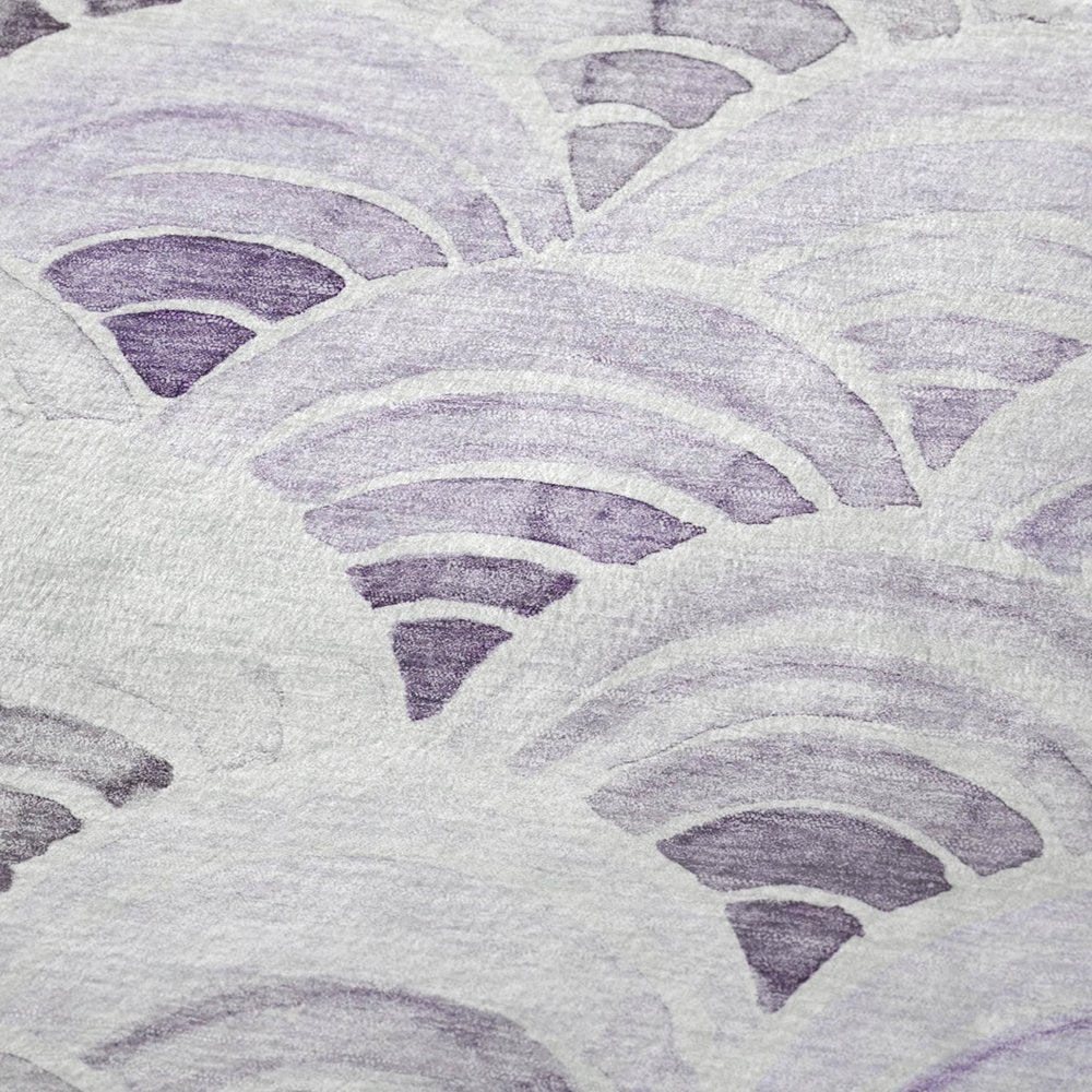 50" X 70" Purple And Ivory Coastal Seashell Polyester Woven Plush Throw Blanket HomeRoots