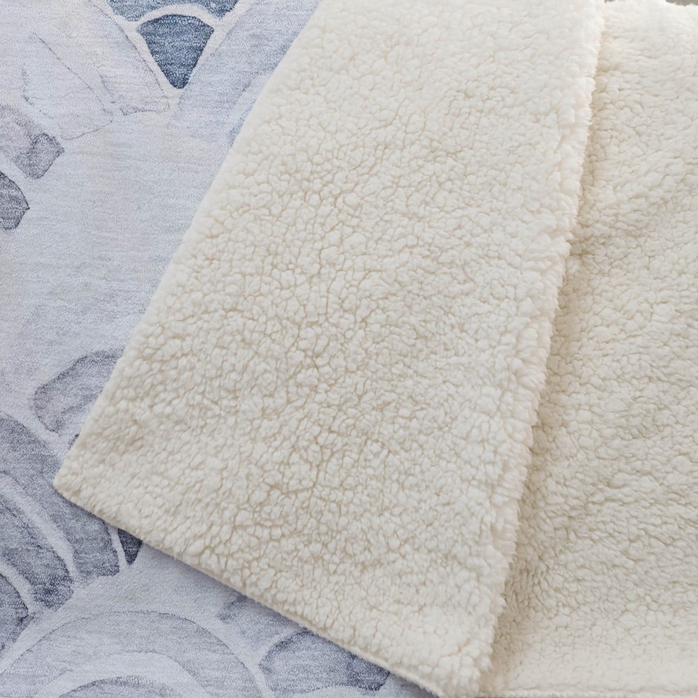 50" X 70" Blue And Ivory Microfiber Coastal Seashell Plush Throw Blanket HomeRoots