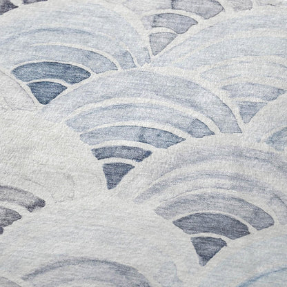 50" X 70" Blue And Ivory Microfiber Coastal Seashell Plush Throw Blanket HomeRoots