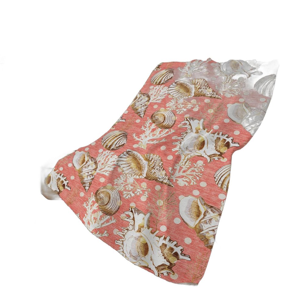 50" X 70" Peach Ivory And Brown Animal Print Polyester Woven Plush Throw Blanket HomeRoots