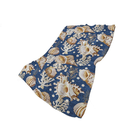 50" X 70" Blue Brown And Ivory Animal Print Polyester Woven Plush Throw Blanket HomeRoots