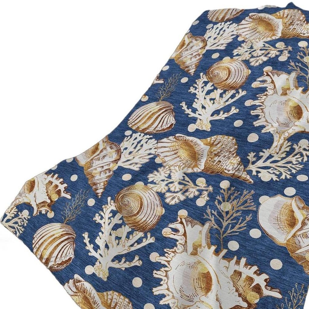 50" X 70" Blue Brown And Ivory Animal Print Polyester Woven Plush Throw Blanket HomeRoots