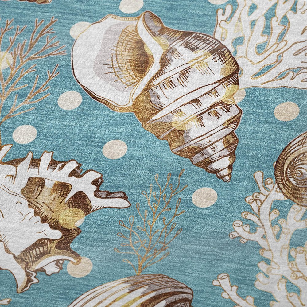 50" X 70" Aqua Brown And Ivory Animal Print Polyester Woven Plush Throw Blanket HomeRoots