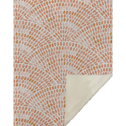 50" X 70" Peach And Ivory Microfiber Abstract Plush Throw Blanket HomeRoots