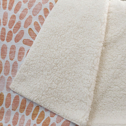 50" X 70" Peach And Ivory Microfiber Abstract Plush Throw Blanket HomeRoots
