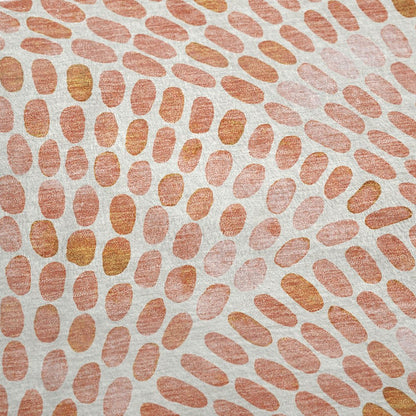 50" X 70" Peach And Ivory Microfiber Abstract Plush Throw Blanket HomeRoots