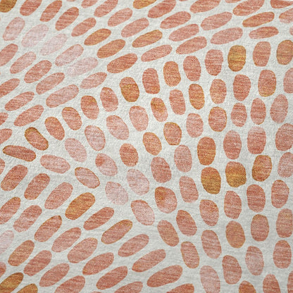 50" X 70" Peach And Ivory Microfiber Abstract Plush Throw Blanket HomeRoots