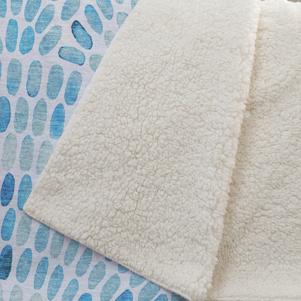 50" X 70" Aqua And Ivory Microfiber Abstract Plush Throw Blanket HomeRoots