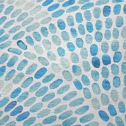 50" X 70" Aqua And Ivory Microfiber Abstract Plush Throw Blanket HomeRoots