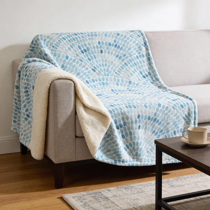 50" X 70" Aqua And Ivory Microfiber Abstract Plush Throw Blanket HomeRoots