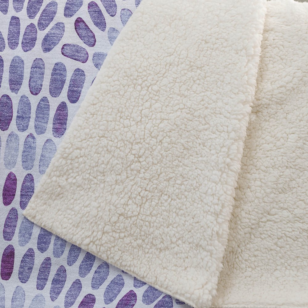 50" X 70" Purple And Ivory Abstract Polyester Woven Plush Throw Blanket HomeRoots