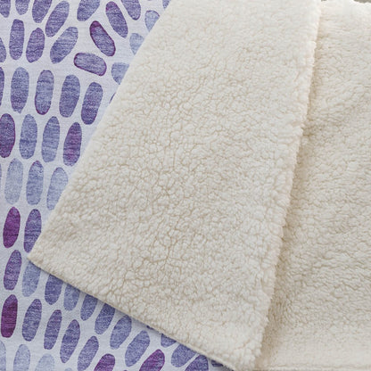 50" X 70" Purple And Ivory Abstract Polyester Woven Plush Throw Blanket HomeRoots