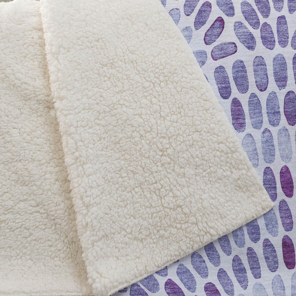 50" X 70" Purple And Ivory Abstract Polyester Woven Plush Throw Blanket HomeRoots