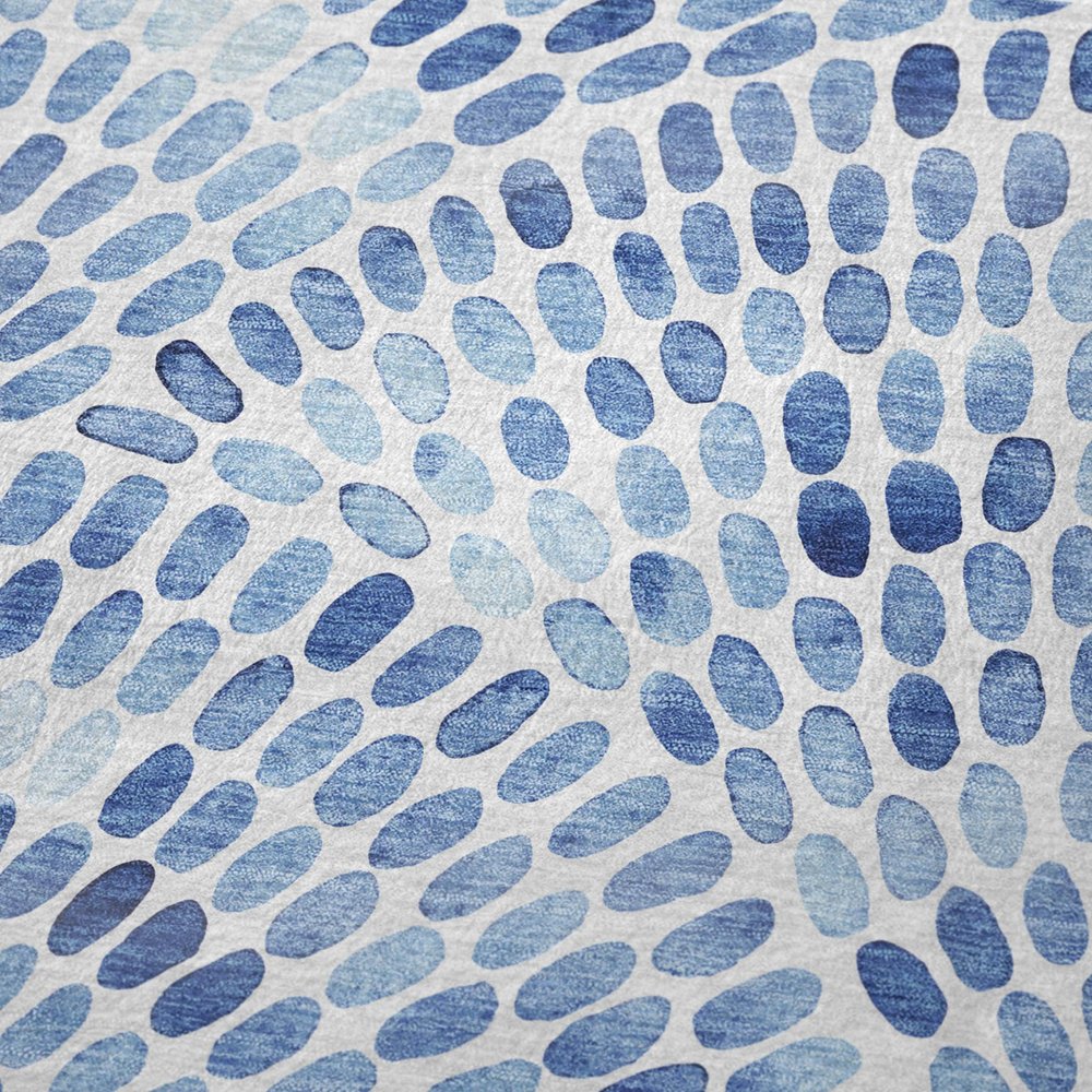 50" X 70" Blue And Ivory Abstract Plush Throw Blanket HomeRoots