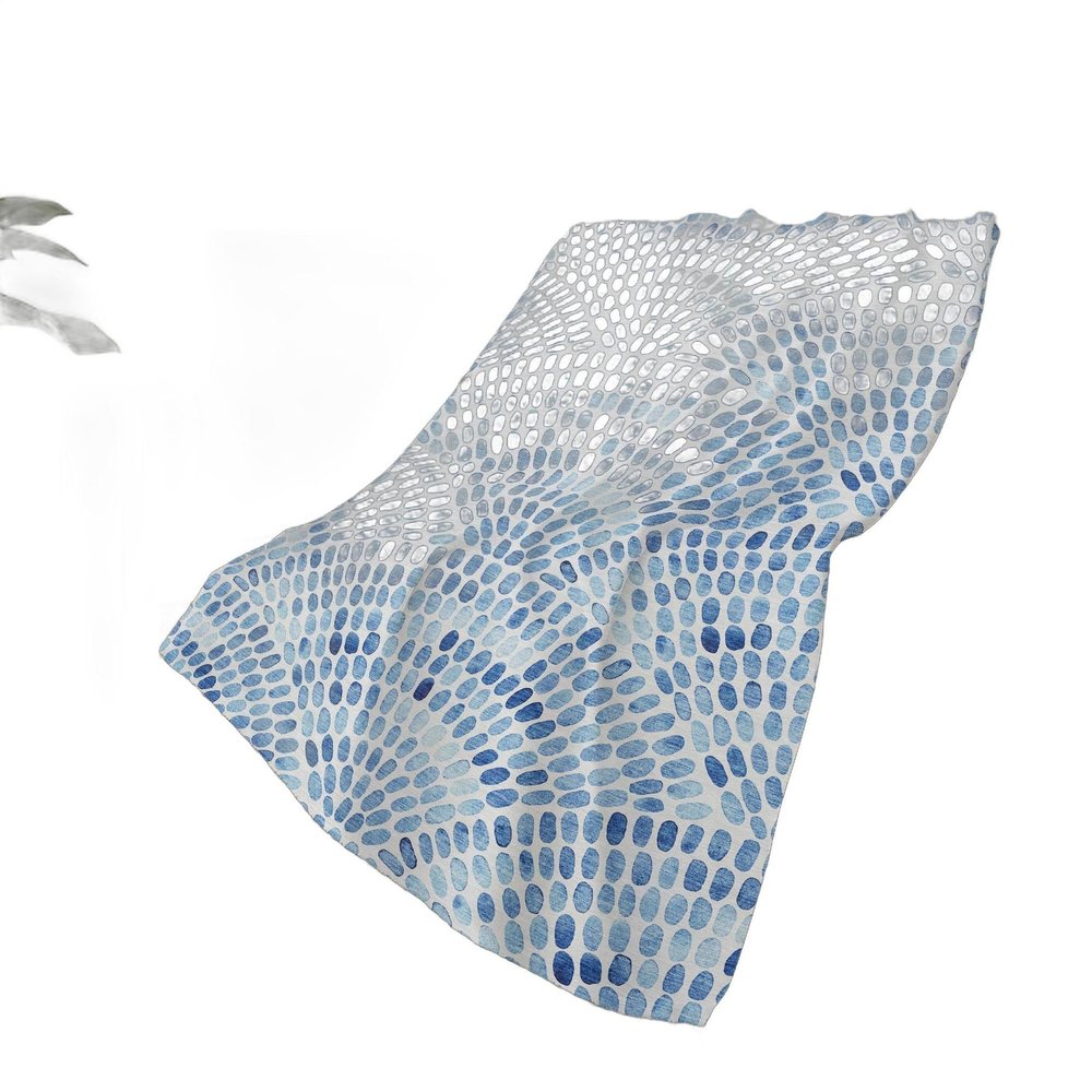50" X 70" Blue And Ivory Abstract Plush Throw Blanket HomeRoots