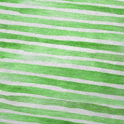 50" X 70" Green And Ivory Striped Polyester Woven Plush Throw Blanket HomeRoots