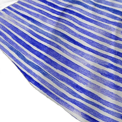 50" X 70" Blue And Ivory Striped Polyester Woven Plush Throw Blanket HomeRoots