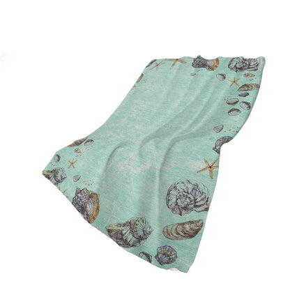50" X 70" Pale Aqua Beige And Chocolate Animal Print Plush Throw Blanket HomeRoots
