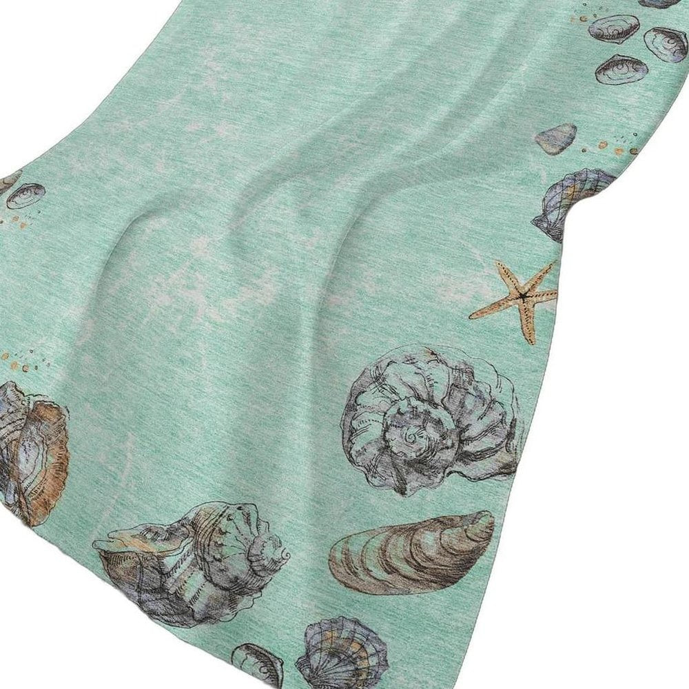 50" X 70" Pale Aqua Beige And Chocolate Animal Print Plush Throw Blanket HomeRoots