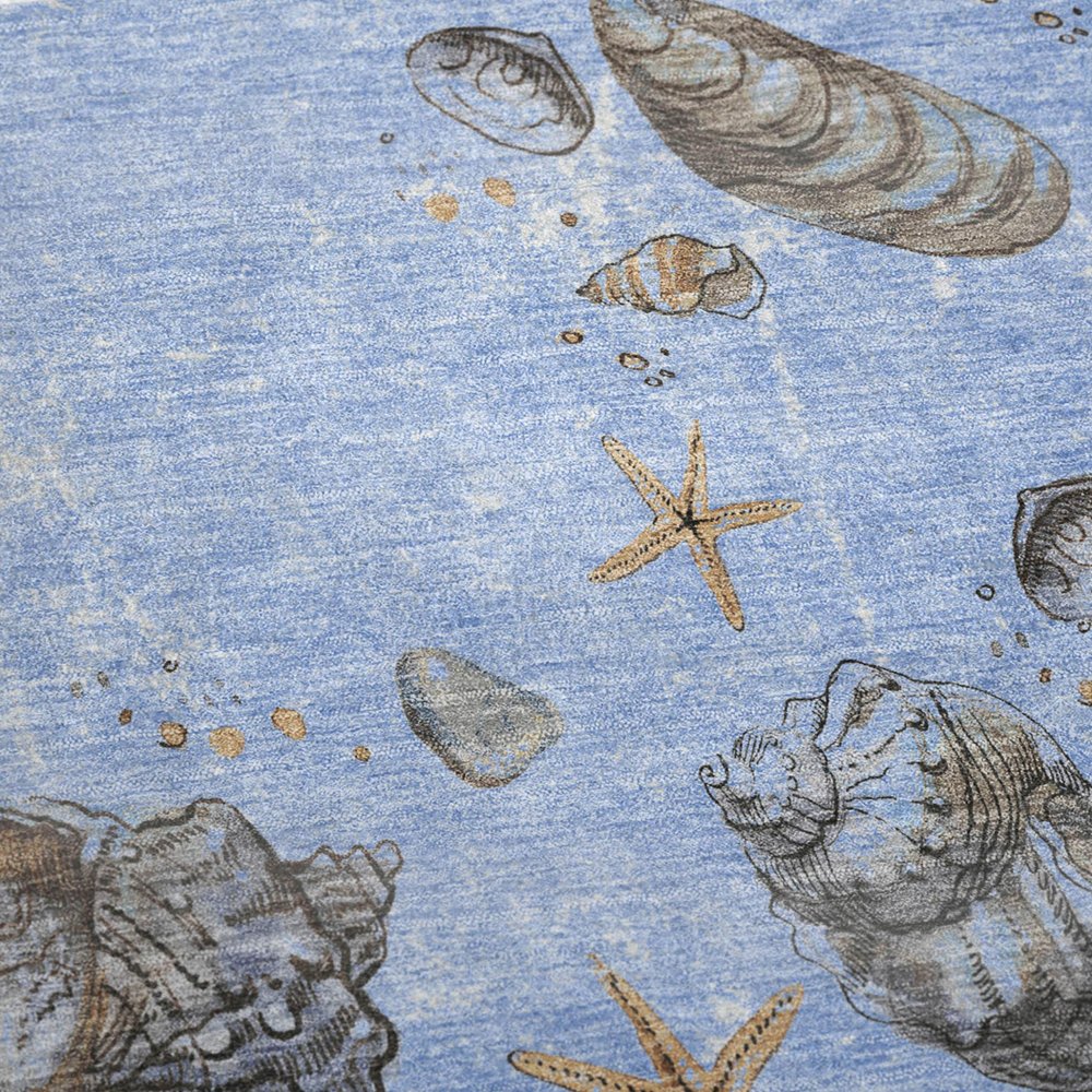 50" X 70" Blue Beige And Chocolate Animal Print Polyester Woven Plush Throw Blanket HomeRoots