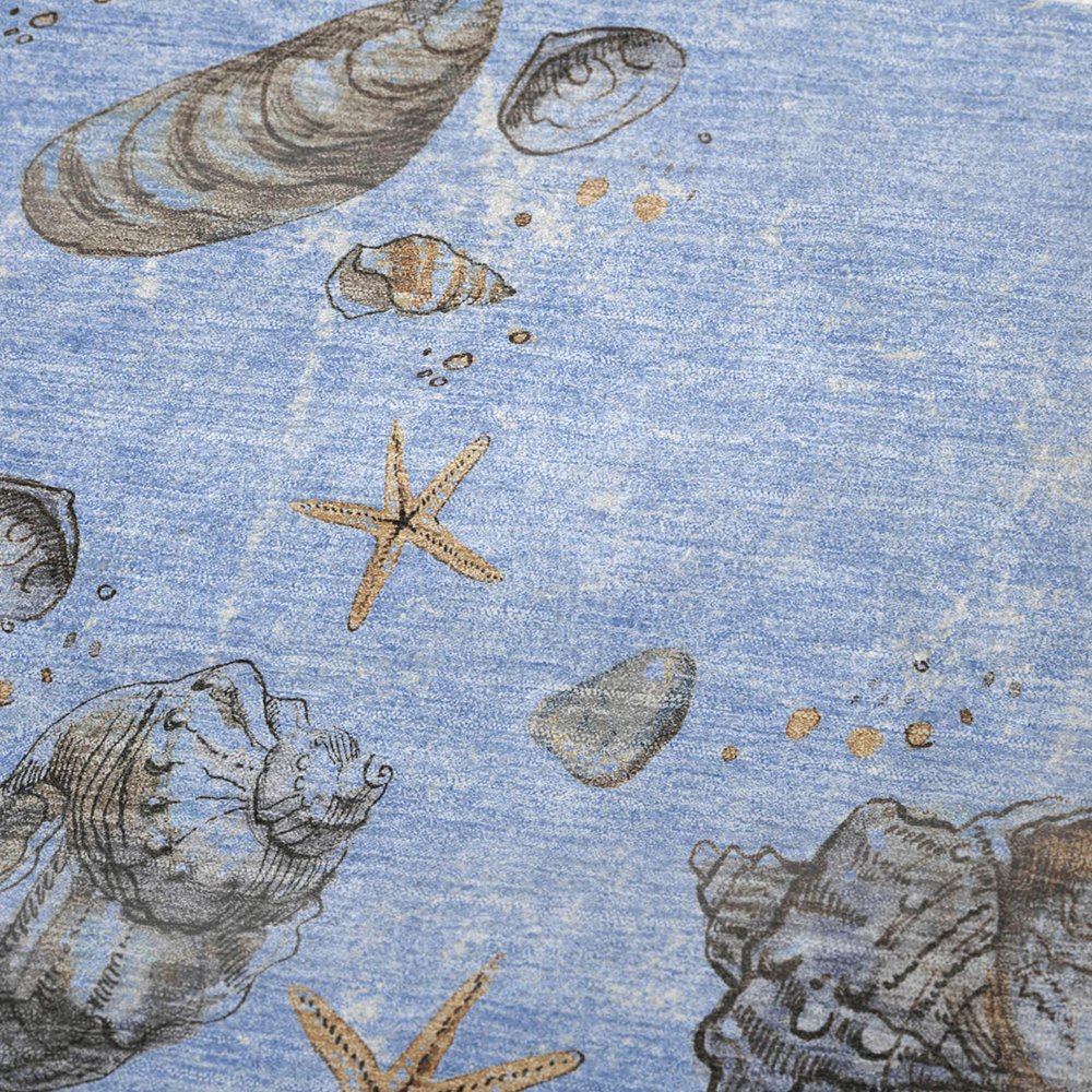 50" X 70" Blue Beige And Chocolate Animal Print Polyester Woven Plush Throw Blanket HomeRoots