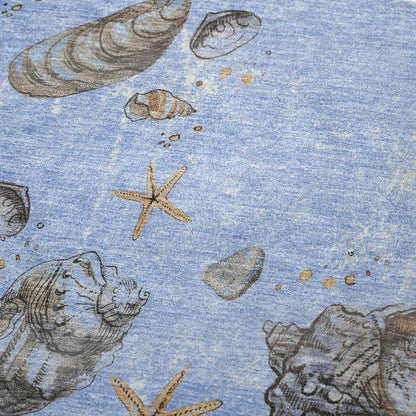 50" X 70" Blue Beige And Chocolate Animal Print Polyester Woven Plush Throw Blanket HomeRoots