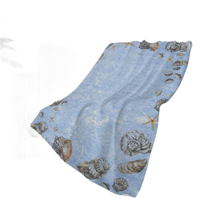 50" X 70" Blue Beige And Chocolate Animal Print Polyester Woven Plush Throw Blanket HomeRoots