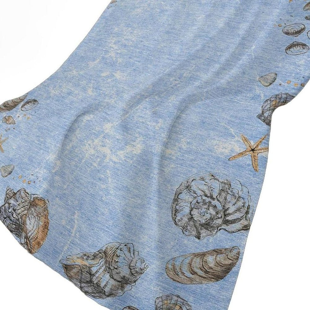 50" X 70" Blue Beige And Chocolate Animal Print Polyester Woven Plush Throw Blanket HomeRoots