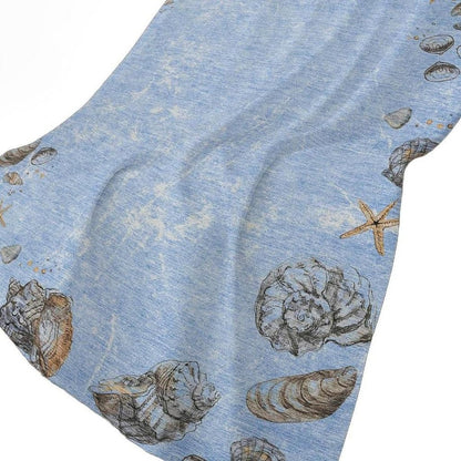 50" X 70" Blue Beige And Chocolate Animal Print Polyester Woven Plush Throw Blanket HomeRoots