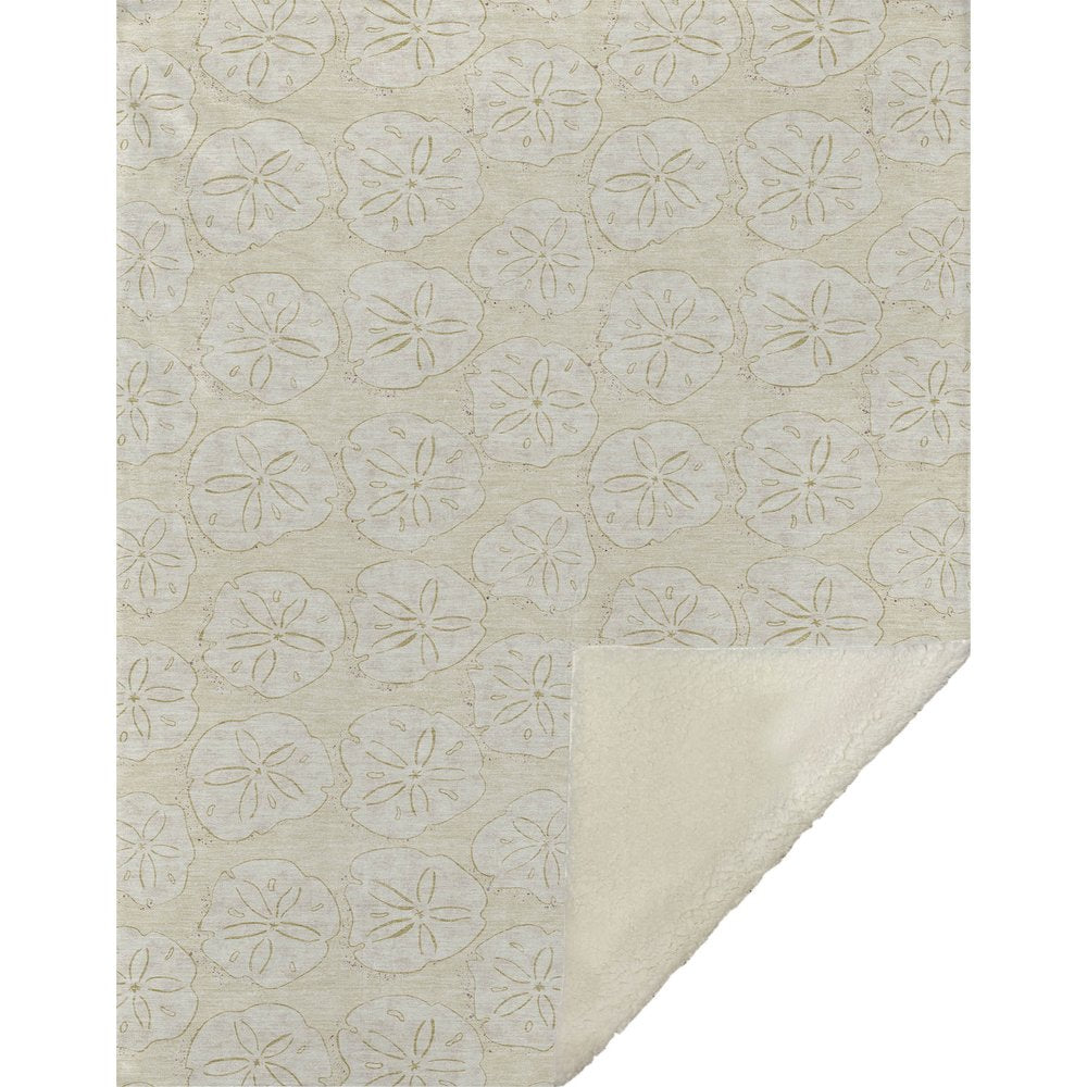 50" X 70" Sand And Ivory Microfiber Animal Print Plush Throw Blanket HomeRoots