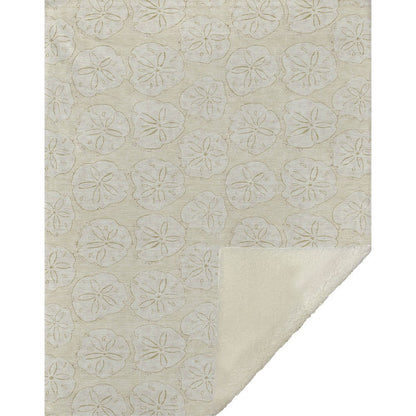 50" X 70" Sand And Ivory Microfiber Animal Print Plush Throw Blanket HomeRoots