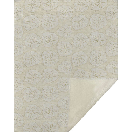 50" X 70" Sand And Ivory Microfiber Animal Print Plush Throw Blanket HomeRoots