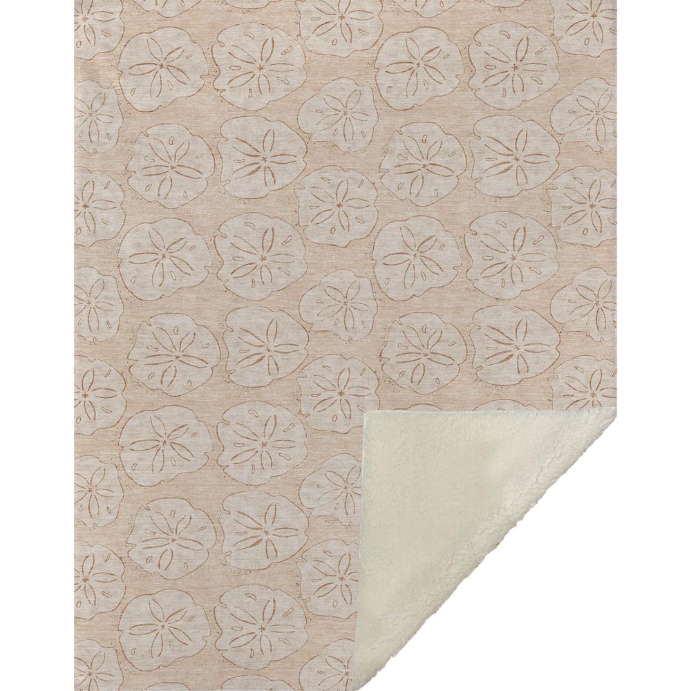 50" X 70" Beige Sand Dollar Microfiber Plush Throw Blanket HomeRoots