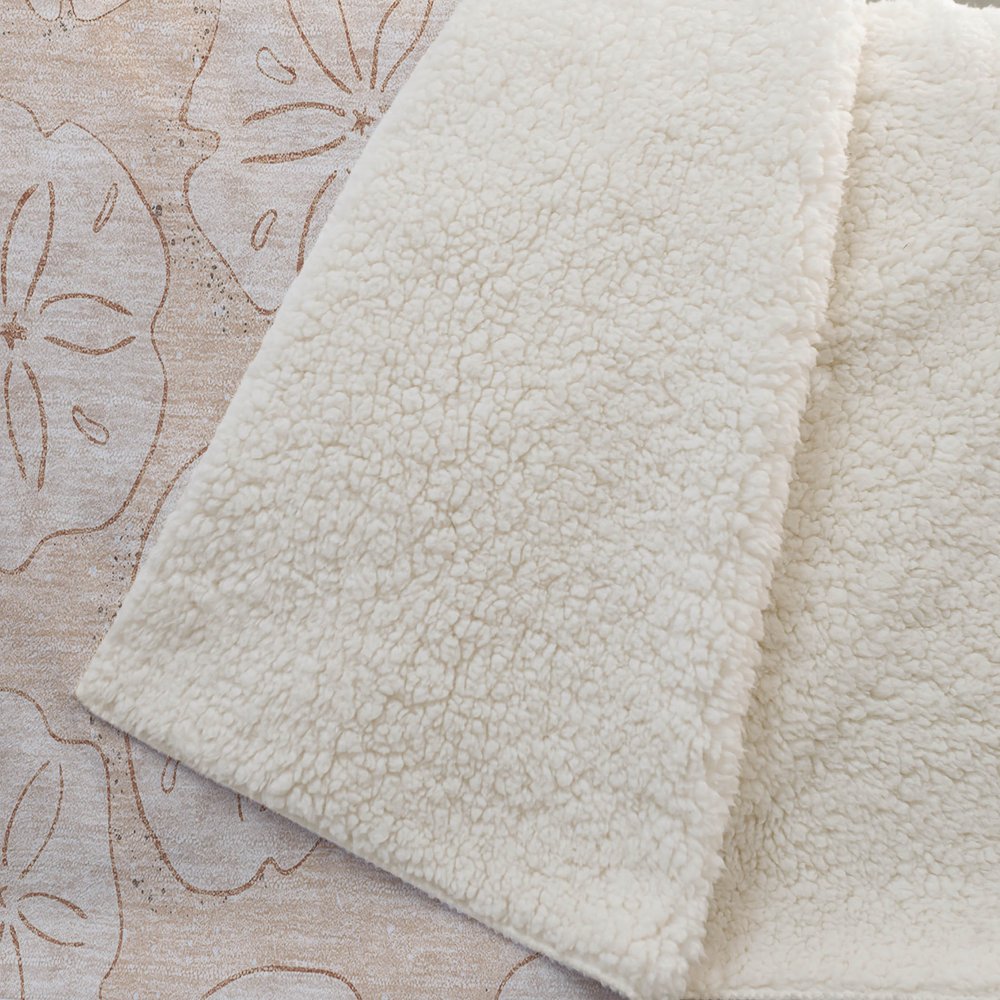50" X 70" Beige Sand Dollar Microfiber Plush Throw Blanket HomeRoots